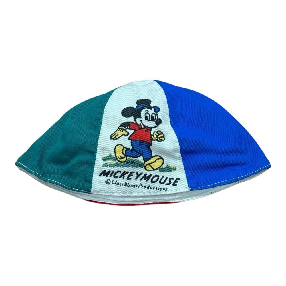 VINTAGE Disney Mickey Mouse Hat Skull Cap Fitted Youth Red Blue Donald Pluto 80s